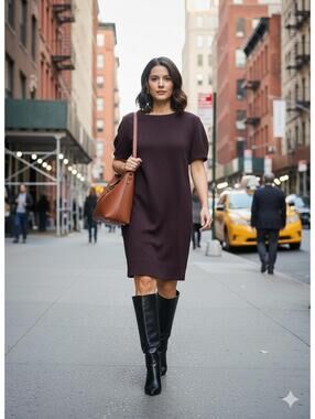 knee length dresses for ladies Cordelia Black Vegan Leather Dress Black / XSmall main image 1